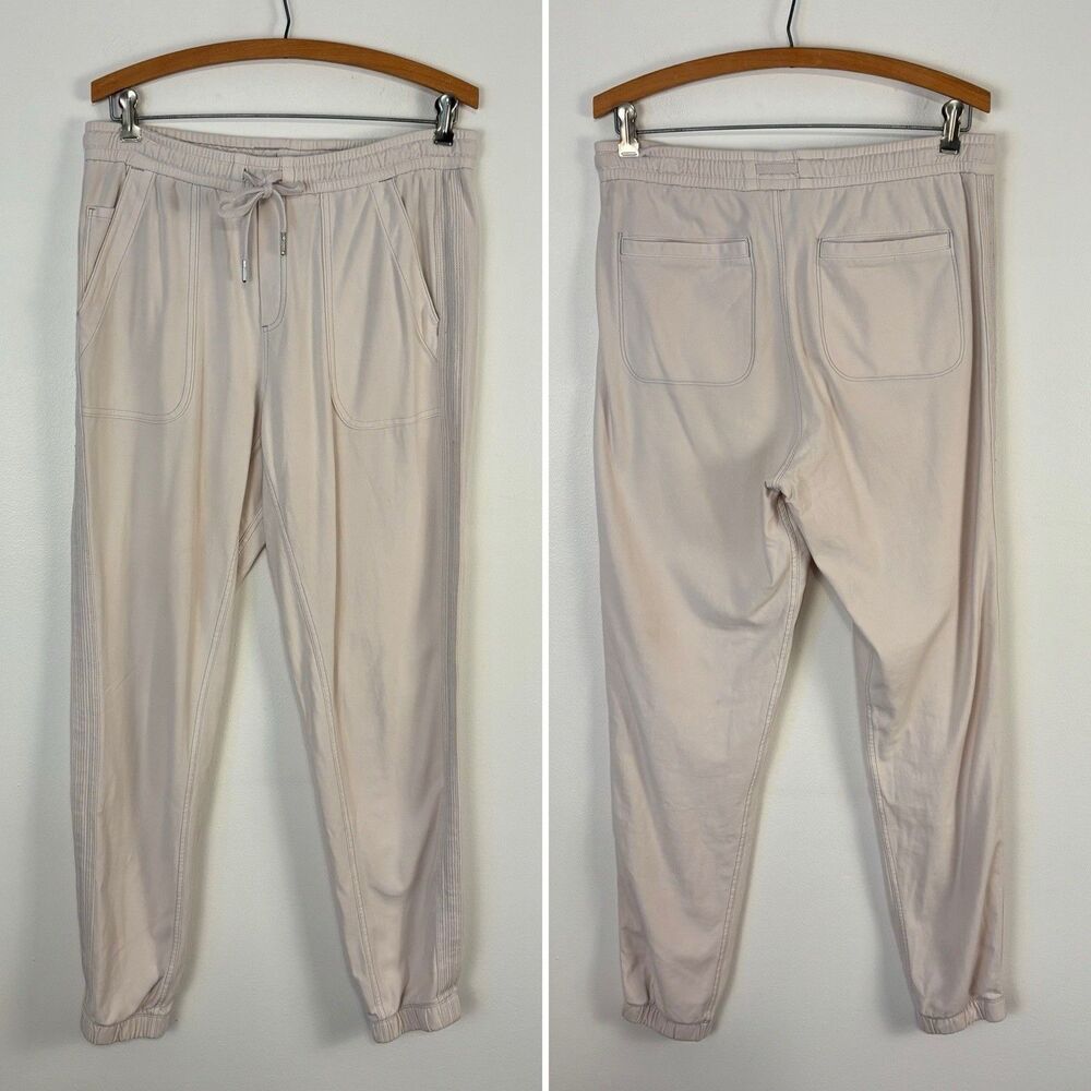 Athleta Farallon Jogger Pants Womens Size 8 Tall Light Beige Tan Drawstring 8T